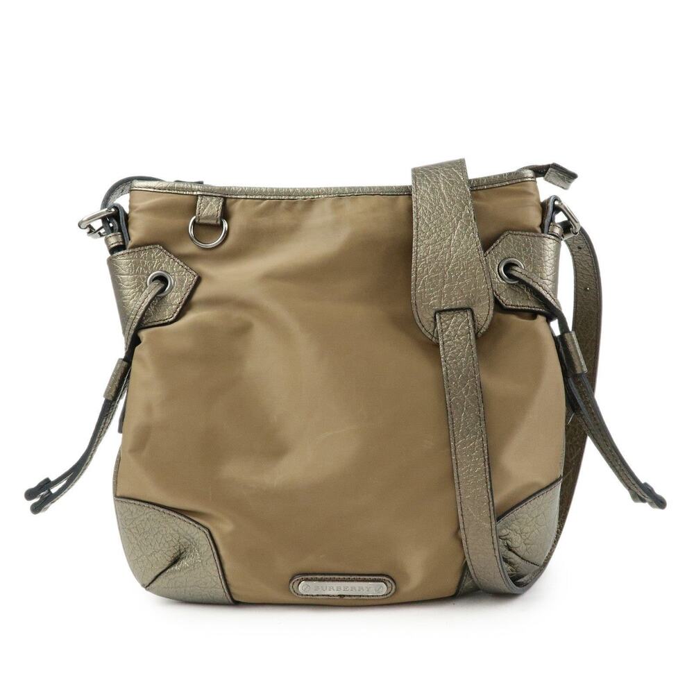 Burberry Nylon & Leather Crossbody Bag Beige